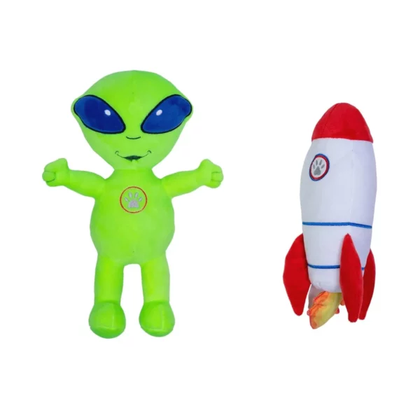 Out of this World Crinkle and Squeaky Plush Dog Toy Combo - Image 2